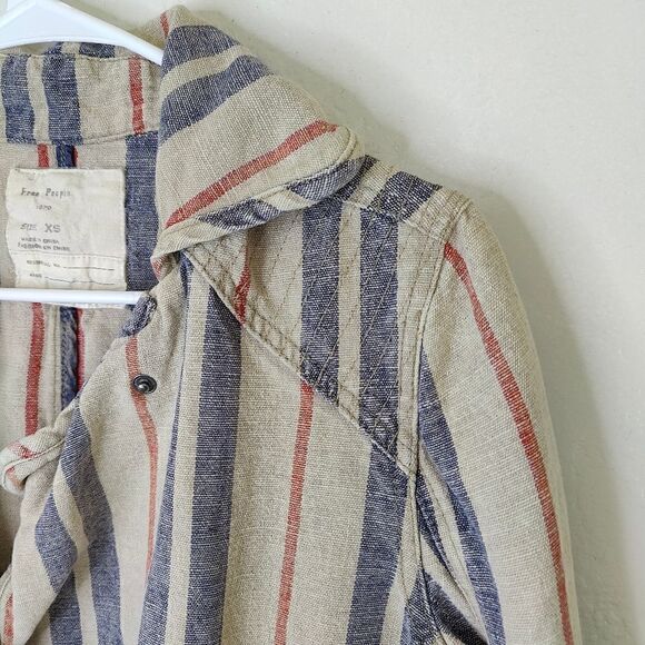 Free People Linen Blend Moto Jacket - Picture 6 of 9